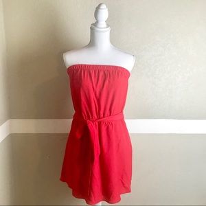 Express | Red strapless dress